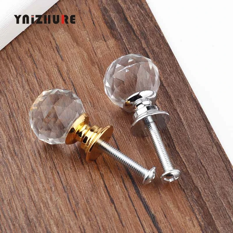 YNIZHURE 20mm Crystal glass ball Design Knobs Cupboard Pulls Drawer