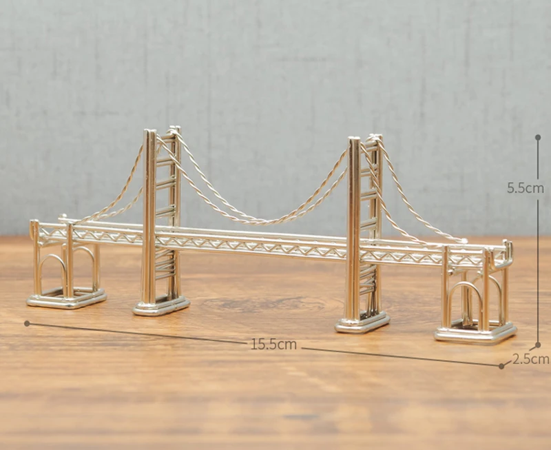 " /13,78" стальная проволока модель Золотой мост ворота аутентичная архитектурная статуя реплики, держатель карты и награда