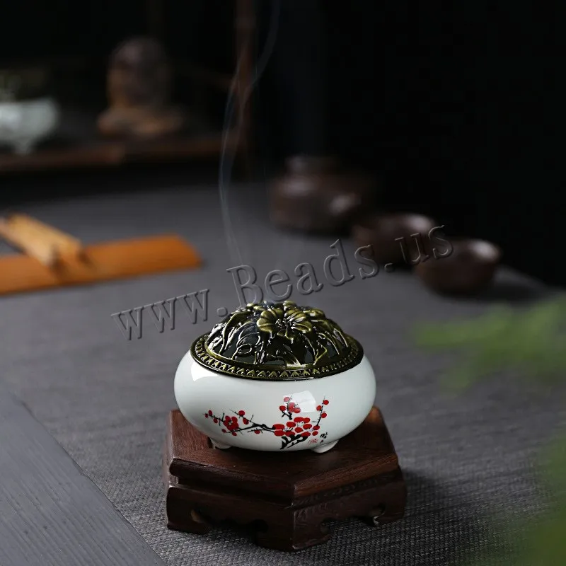 Incense Coil Holder Ceramic Incense Burners Portable Porcelain Censer Aromatherapy Furnace Home Living Room Decoration Decor