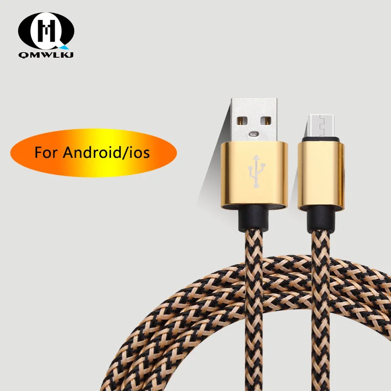 

1m Micro USB Cable Fast Charging Sync Data Android Mobile Phone Data Cable IOS Tablet USB Charging For iPhone Xiaomi Huawei