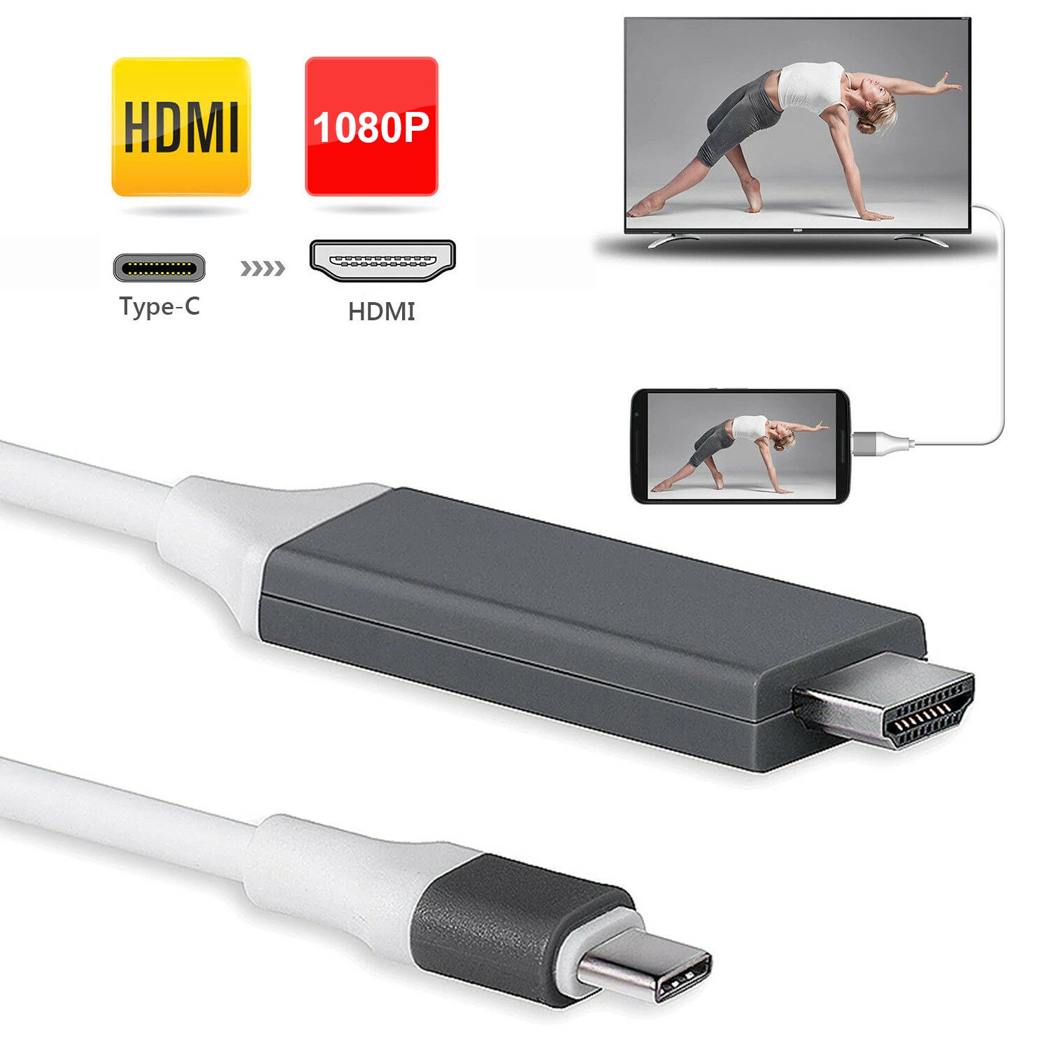 

3 Colors 4K USB 3.1 Type C to HDMI TV HDTV Audio Video AV Cable Adapter for MacBook Google ChromeBook for Samsung Galaxy S8 S9