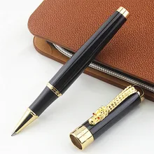 JINHAO Dragon клип класс драгоценные камни металлическая ручка-ролик матовый черный шариковая ручка офисные и школьные канцелярские принадлежности с черными чернилами заправка