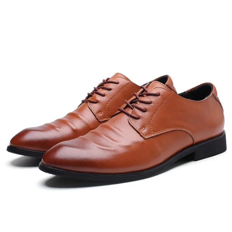 

Brand Full Grain Leather Business Men Dress Shoes Retro Leather Oxford Shoes For Men Size EU 38-48