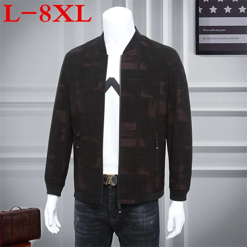 

high quality Plus size 8XL 7XL Men Fashion Casual Loose Mens Sportswear Bomber Mens Jacket trench coat
