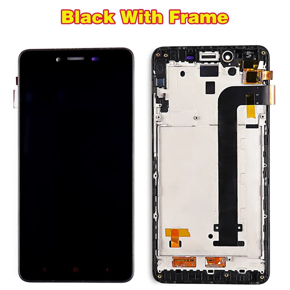 Fansu ЖК-дисплей для Xiaomi Redmi Note 2 сенсорный экран 5,5 дюймов дигитайзер в сборе 1920*1080 рамка с бесплатной стеклянной пленкой и инструментом - Цвет: Black With Frame