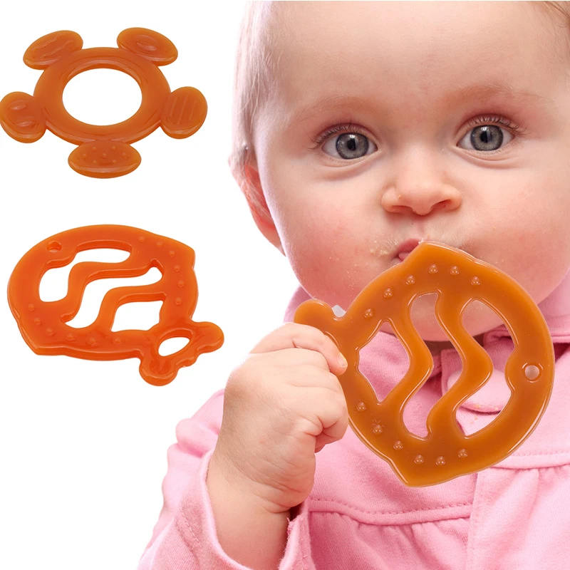 Baby Silicone Chew Teether Ring Safe BPA Free Chain Necklace Pendant