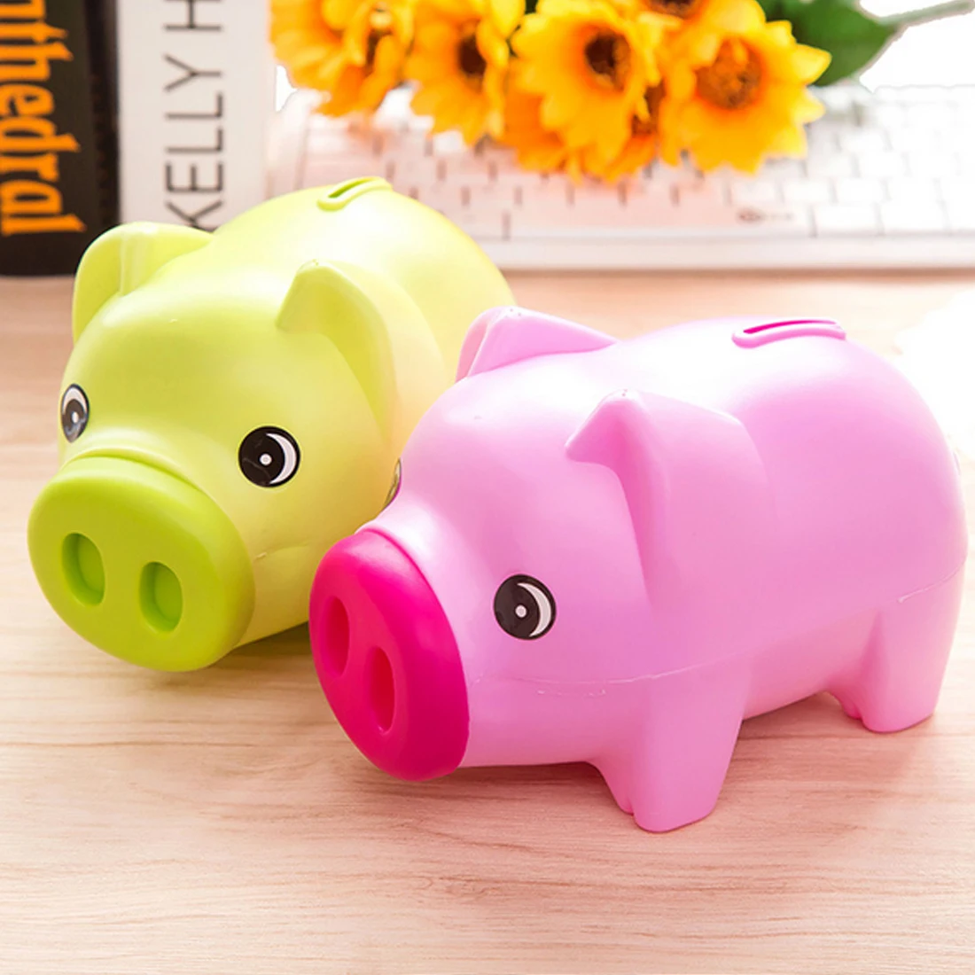 cash box Portable Cute Plastic Piggy Bank Saving Cash Coin Money Box
