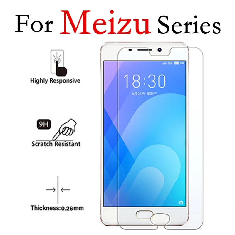 Прозрачный Экран Стекло для Meizu U10 U20 M6 Примечание M3 M5 с уровнем твердости 9H 2.5D