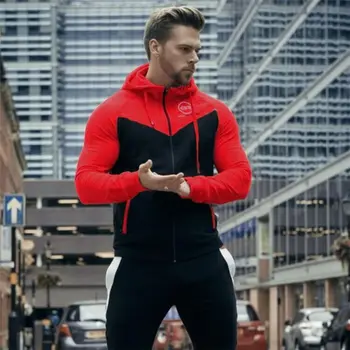 

2018 Spring Autumn Running Jacket Men Warm Running Jersey long sleeves Coat Outdoor Sports Hiking Zipper Hooded Jackets