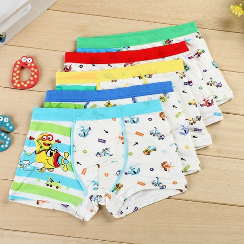 4PCS/LOT Mix Color 2016 Kids Underwear Boxers Cartton High Quality Soft