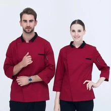 

New Fashion Lapel Chef Jacket Autumn & Winter Hotel Restaurant Kitchen Long-sleeve Man and Woman Work Wear Uniform Cook Clothes