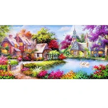 GLymg Diy Алмазная краска с видом на сад краска для дома с бриллиантом полная дрель Алмазная вышивка Стразы мозаика подарок домашний декор