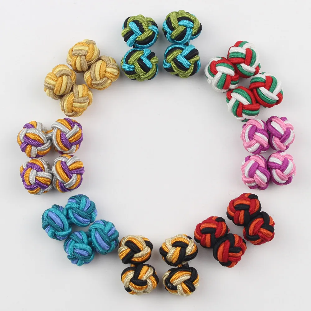 

Mens Cuff Links Fashion Men's Shirt Cufflinks Trade Mixed Three Colors DIY Braided Wire Buckle Cuff Link