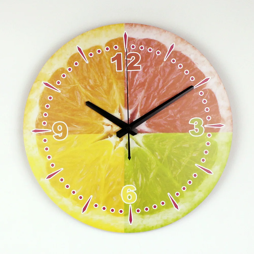 Modern lemon wand dekoration wanduhr mit wasserdichte uhr gesicht mode schöne dekoration küche wanduhr uhr