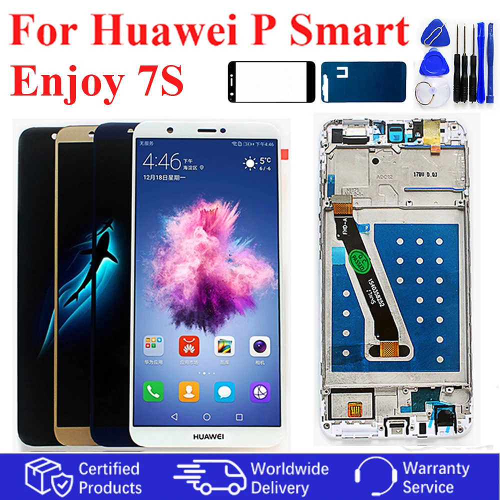 

AAA Quality LCD Display Screen For Huawei P Smart Tested Digitizer Frame Assembly For Huawei Enjoy 7S FIG LX1 L21 L22 LCD 5.65"