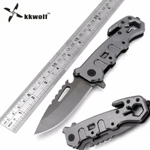 KKWOLF карманный складной нож 57HRC серый многофункциональный инструмент походные тактические ножи для выживания аэрокосмический алюминиевый спасательный охотничий нож подарок