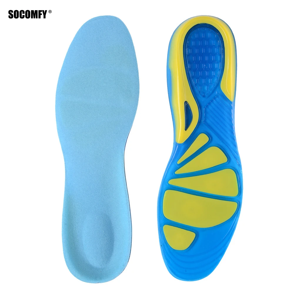 

SOCOMFY Silicone Gel Insoles Orthotic Arch Support Massaging Anti-Slip Gel Soft Sport Shoe inserts Insole Pad For Man And Women