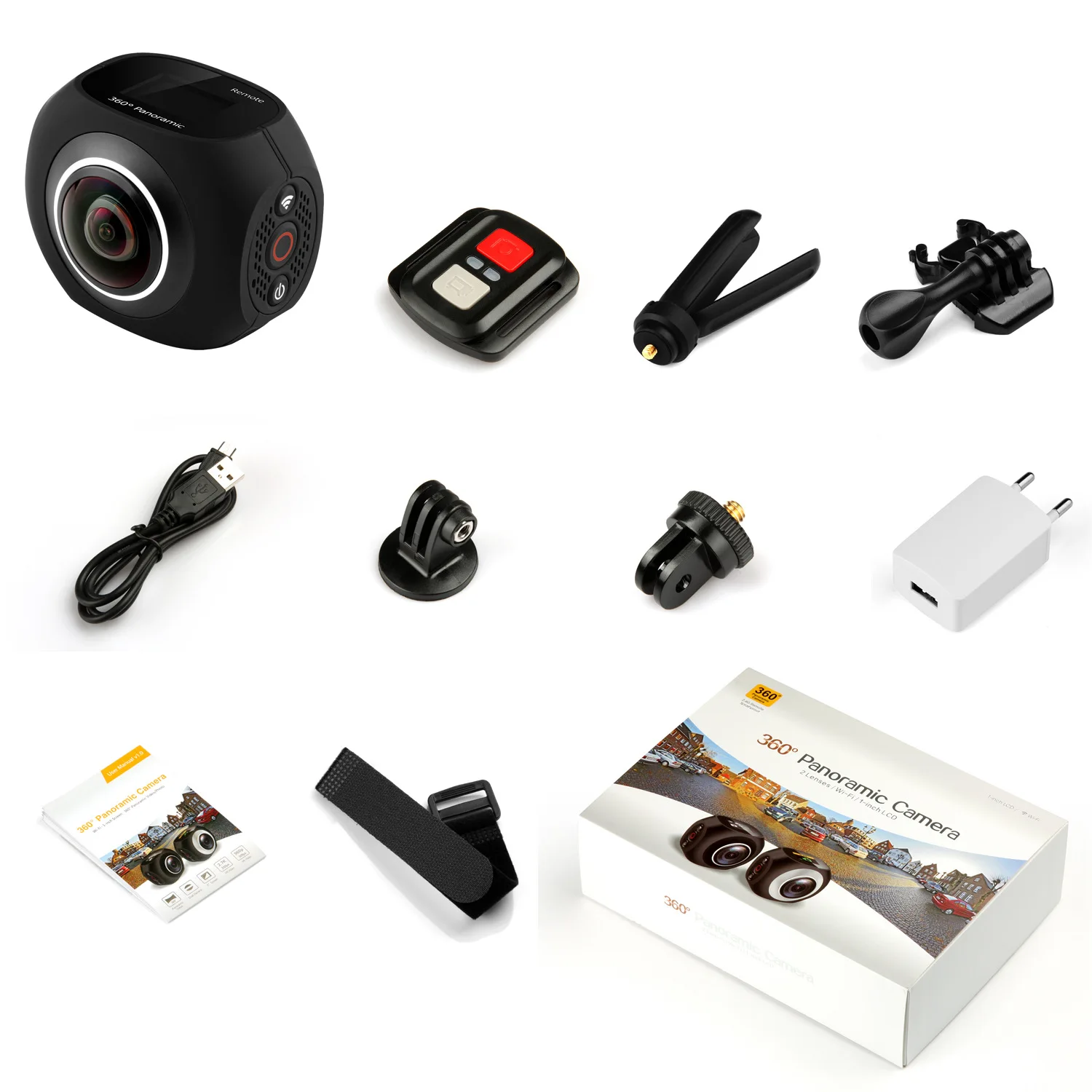 KaRue 4K Panoramic Camera VR HD Dual Lens 360 Degree Motion Camera 720 Degree Outdoor Camera PANO360