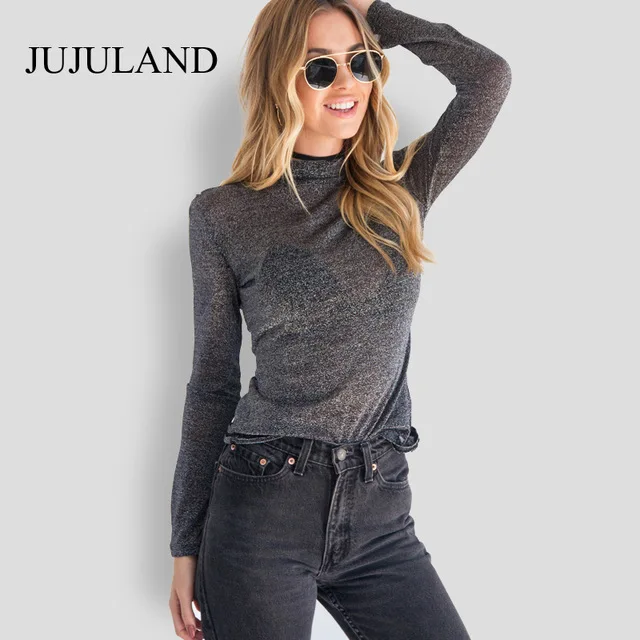 2017-Autumn-Women-Tops-Turtleneck-Long-Sleeve-Female-Mesh-Top-Casual-Korean-Style-Glitter-Black-Tees.jpg_640x640