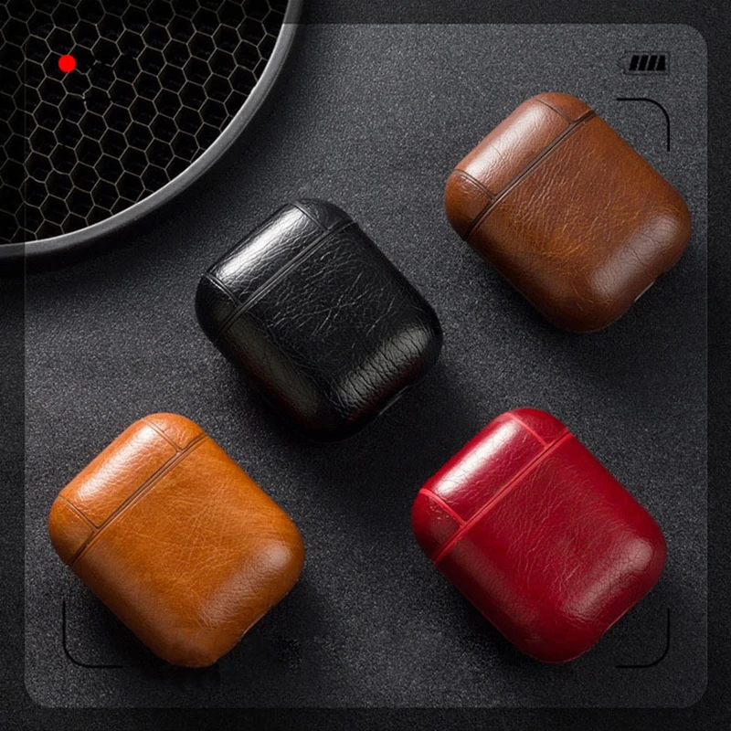 

For Apple airpods case protective cover airpods2 case wireless bluetooth headset set anti-fall leather leather holster