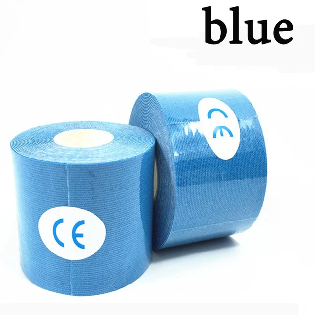 11 color Elastic Tape Muscle Bandage Athletic Recovery Kneepad Sports Safety Pain Relief Knee Pads Support Gym Fitness Bandage Blue