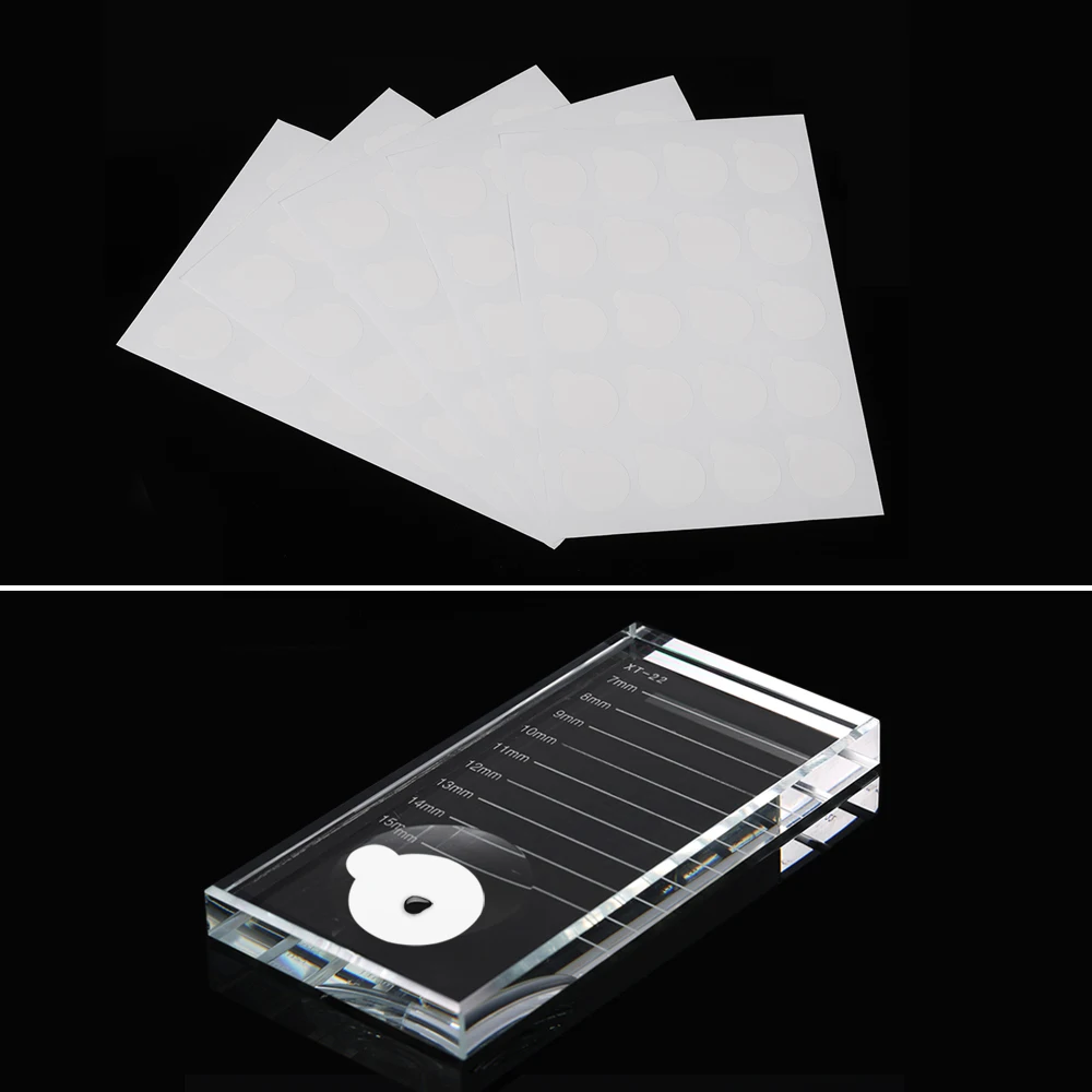 

200Pcs/10Sheet 2.5cm Disposable Eyelash Extension Glue Pads Stand On Eyelash Glue Holder Pallet Patches Sticker Make Up Tool