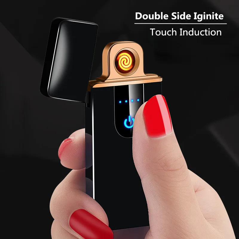 100% абсолютно новая сенсорная Индукционная USB электрическая зажигалка для