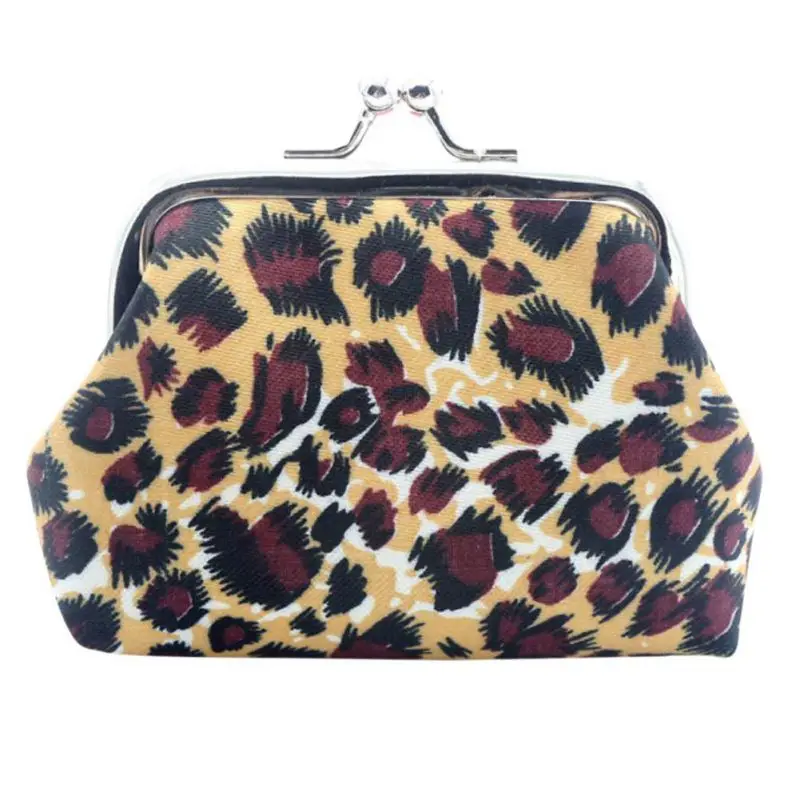

Vintage Leopard Small Wallet Fashion Small Satin cloth Purse Coin Purse Bag Women Lady Retro Hasp Purse Clutch