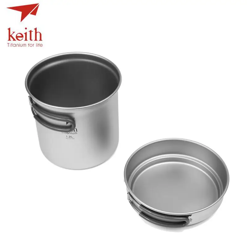 Keith 2 In1 titanio 400 ml Pan 1.2L conjunto olla mango plegable Cook Set ultraligero Camping Picnic utensilios de cocina utensilio ti6013 Keith 2 In1 titanio 400 ml Pan 1.2L conjunto olla mango plegable Cook Set ultraligero Camping Picnic utensilios de cocina utensilio ti6013