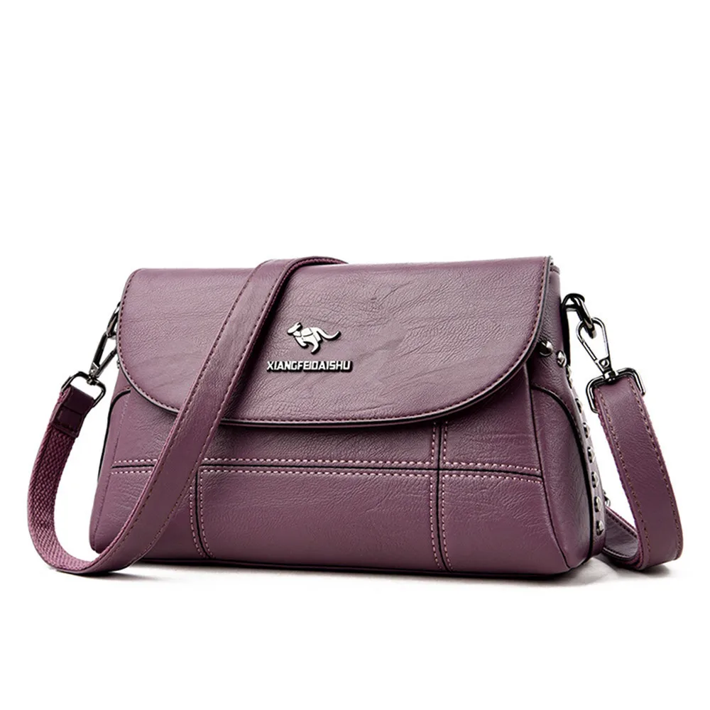 Роскошные белые женские сумки-мессенджеры, женские кожаные сумки, маленькая сумка через плечо для женщин, сумки на плечо, известные бренды дизайнеров, Новинка - Цвет: Purple