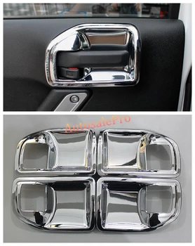

Chrome Inner Door Handle Bowl Cover Trim 4Pcs For Jeep Wrangler Rubicon 07-15 4 Doors