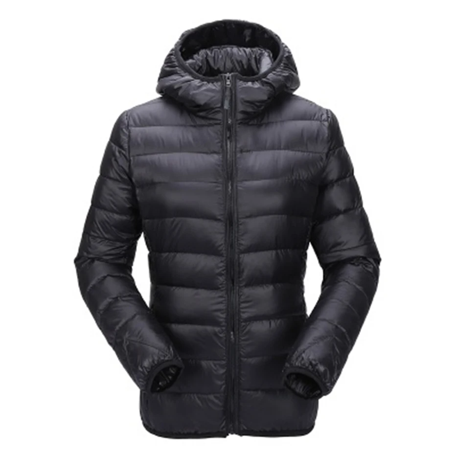 Goedkoop Zogaa Vrouwen Ultra Light Down Jacket Hooded Winter Jas Eendendons Jassen Casual Slim Fit Lange Mouwen Womens Parka Rits jassen
