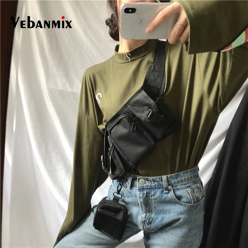 Riñonera estilo Hip Hop bolso de pecho táctico funcional para hombre y mujer, bandolera cruzada|Riñoneras| AliExpress