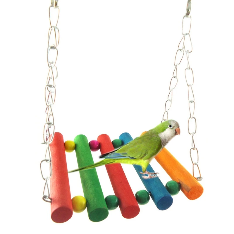 New Cute Small Pet Birds Toys Parrot Parakeet Swing Standing Frame Toys