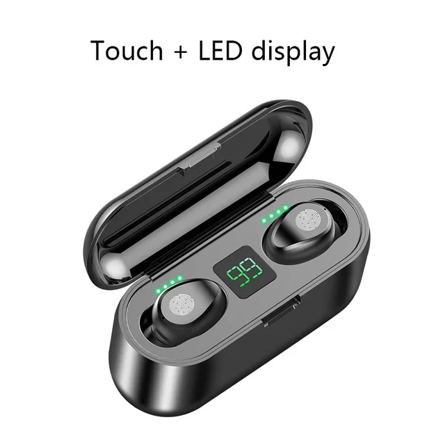Bluetooth наушники 5,0 TWS мини беспроводная гарнитура с дисплеем питания наушники с зарядной коробкой спортивные игровые наушники - Цвет: With power display