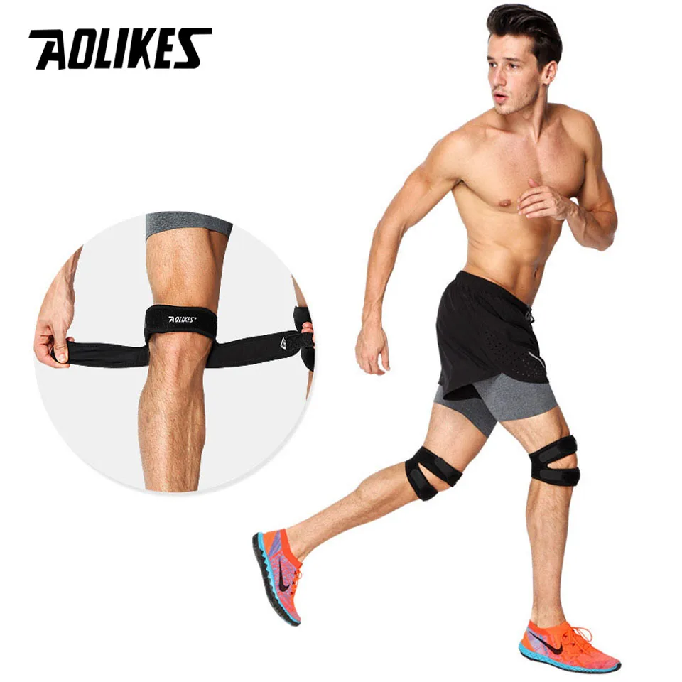AOLIKES 1 шт. Воздухопроницаемый регулируемый спортивный скалолазание баскетбол поддержка колена бандаж рукав коленной чашечки Защита Поддержка