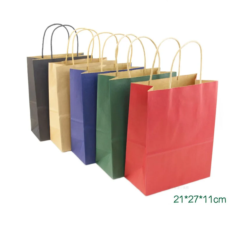 40pcs/lot 21cm*27cm*11cm kraft paper gift bag Festival gift bags Paper