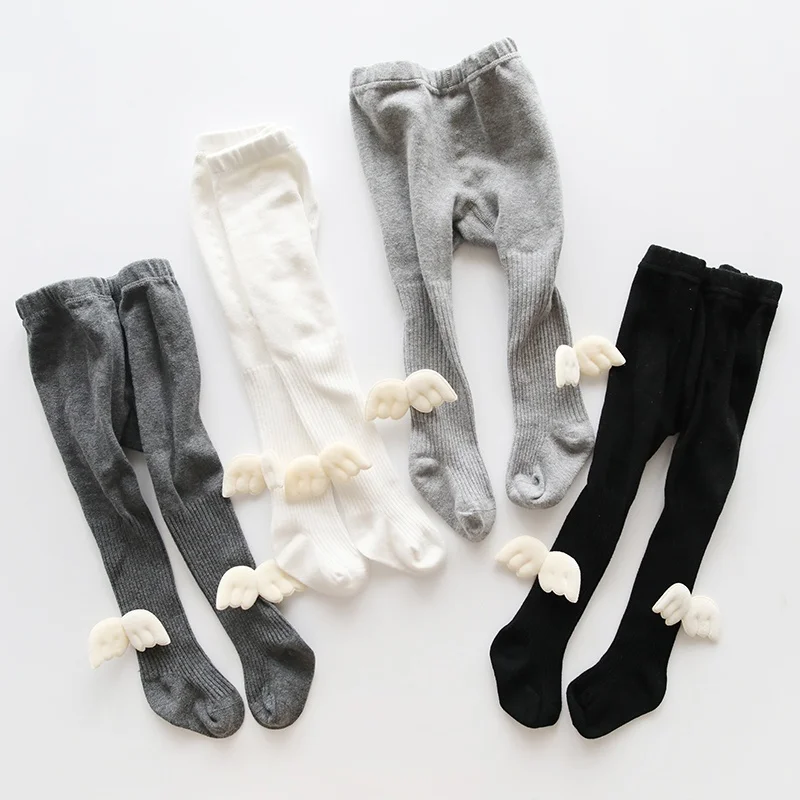 

Infant Baby Girl Stockings Newborn Knitted Cotton Warm Panty Pants Angel Lovely Wing Solid Color Children Pantyhose Baby Fashion