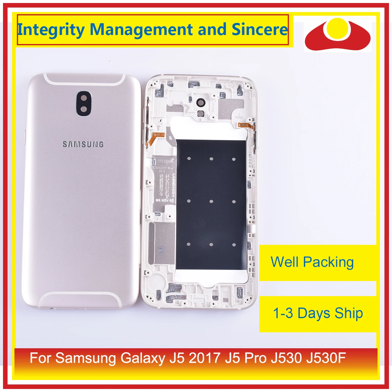 Для samsung Galaxy J5 Pro J530 J530F SM-J530F J530FM корпус Батарейная дверная рама задняя крышка чехол Корпус