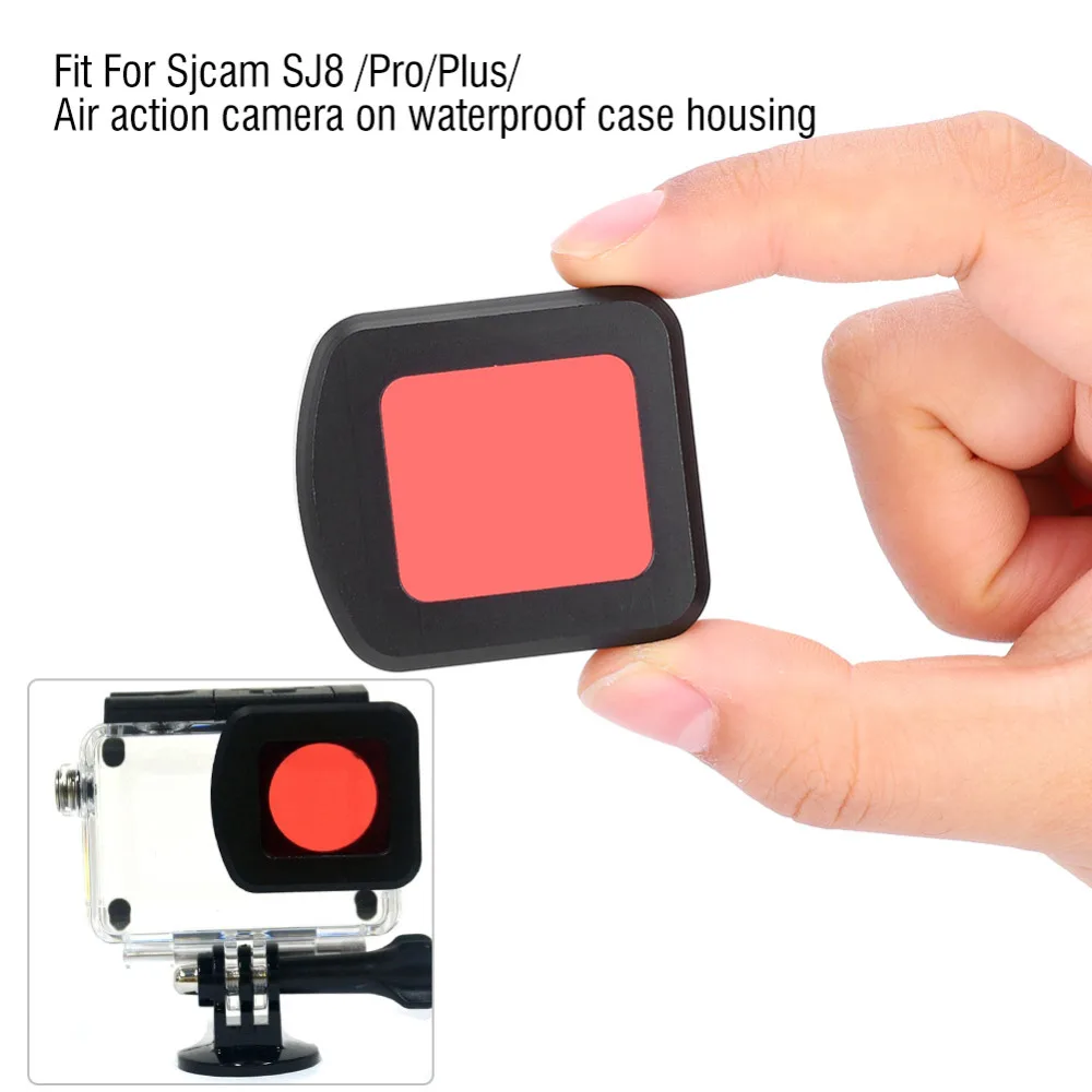 Легкий прочный УФ-фильтр для спортивной камеры SJCAM SJ8 AIR/PRO/PLUS(красный