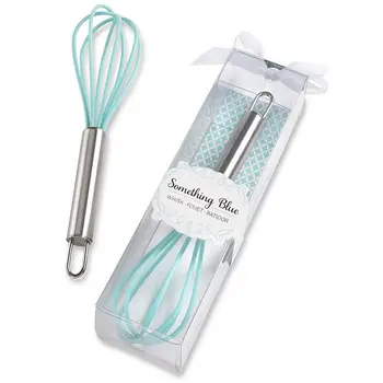

40Pcs Stainless Steel Handle Silicone Egg Beaters Wedding Favors Milk Cream Butter Whisk Mixer Stiring Tool Wedding Souvenirs