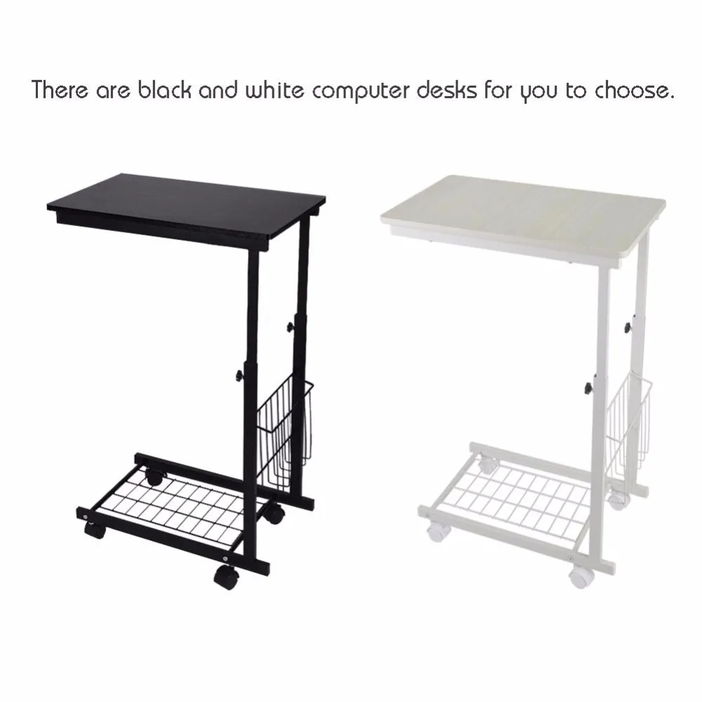 

Height Adjustable Desk with Detachable Wheels Sofa Side Coffee Table Mobile Side Black Willow Tables Wholesale