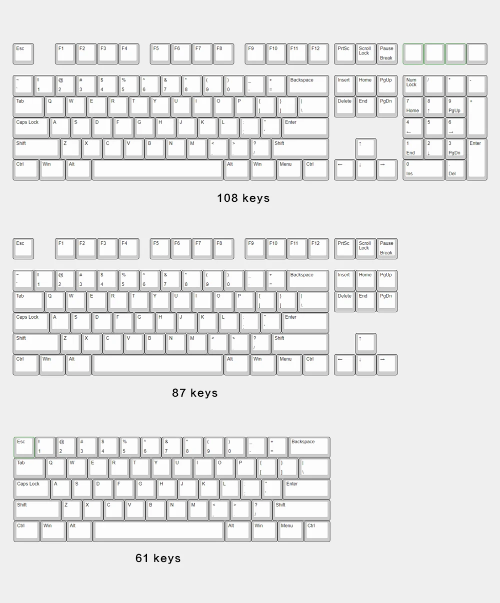 Радуга клавиши сбоку печатных толстый pbt OEM профиль 61/87/104 ключи для cherry механическая клавиатура MX