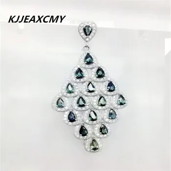 

KJJEAXCMY boutique jewelry,Sapphire classic 925 Sterling Silver Pendant Diamond Platinum Plated Sterling Silver female