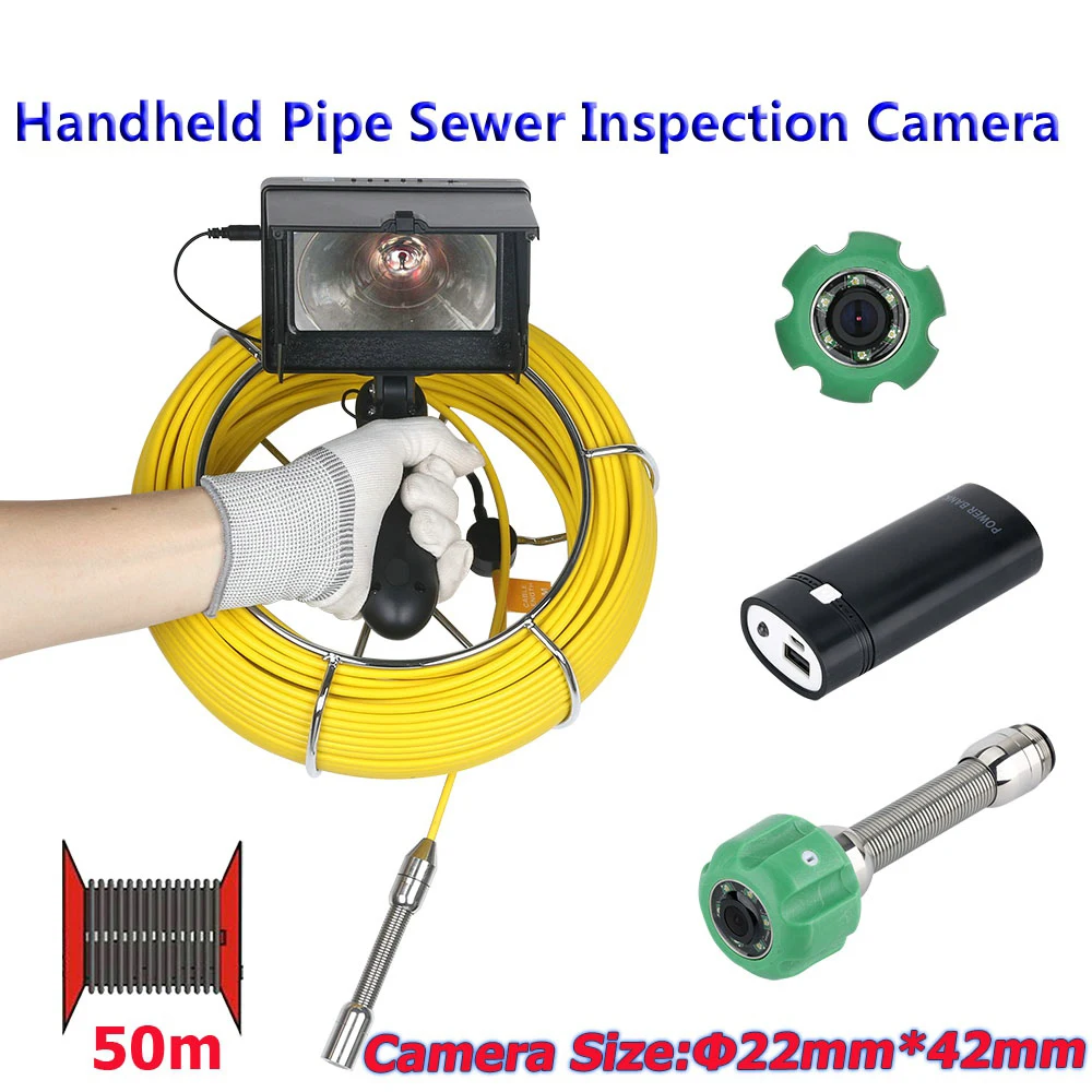 

4.3 Inch LCD Monitor 22mm Handheld Video Endoscope Camera Waterproof Drain Sewer Pipe Pipeline Video Inspection Camera System