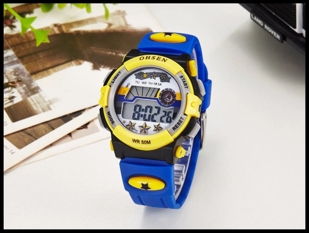 TOP 2017 OHSEN Brand Digital Quartz Watch Children Boy 50M Waterproof Watches Blue Silicone Strap LCD Backlight Alarm Clock (27)