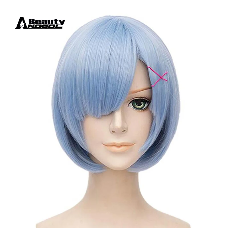 ANOGOL BEAUTY Rem Cosplay Wig Re Zero Starting Life in Another World