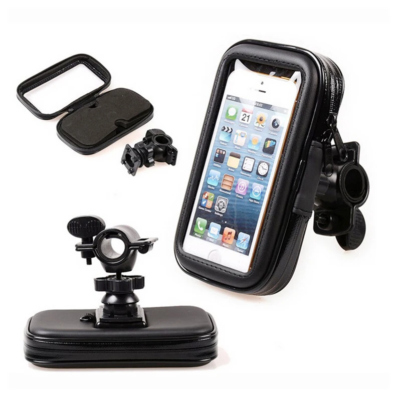 Fimilef Motorcycle Bike Ride Phone Waterproof Bag Case Adjustable Holder Handlebar Mount Dustproof Bag Navigation Phone Stand (15)