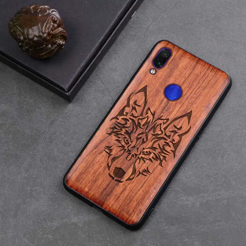 Чехол для Redmi Note 7 чехол из натурального дерева Xiaomi Note7 Pro ТПУ с розовым деревом