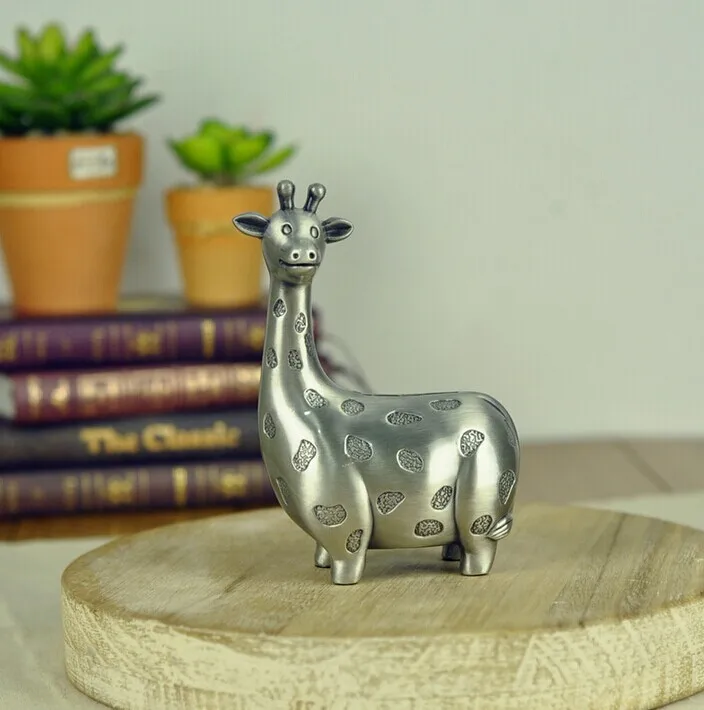 Giraffe Piggy Bank Gifts Coin Saving Box Metal Crafts Home Decor Money